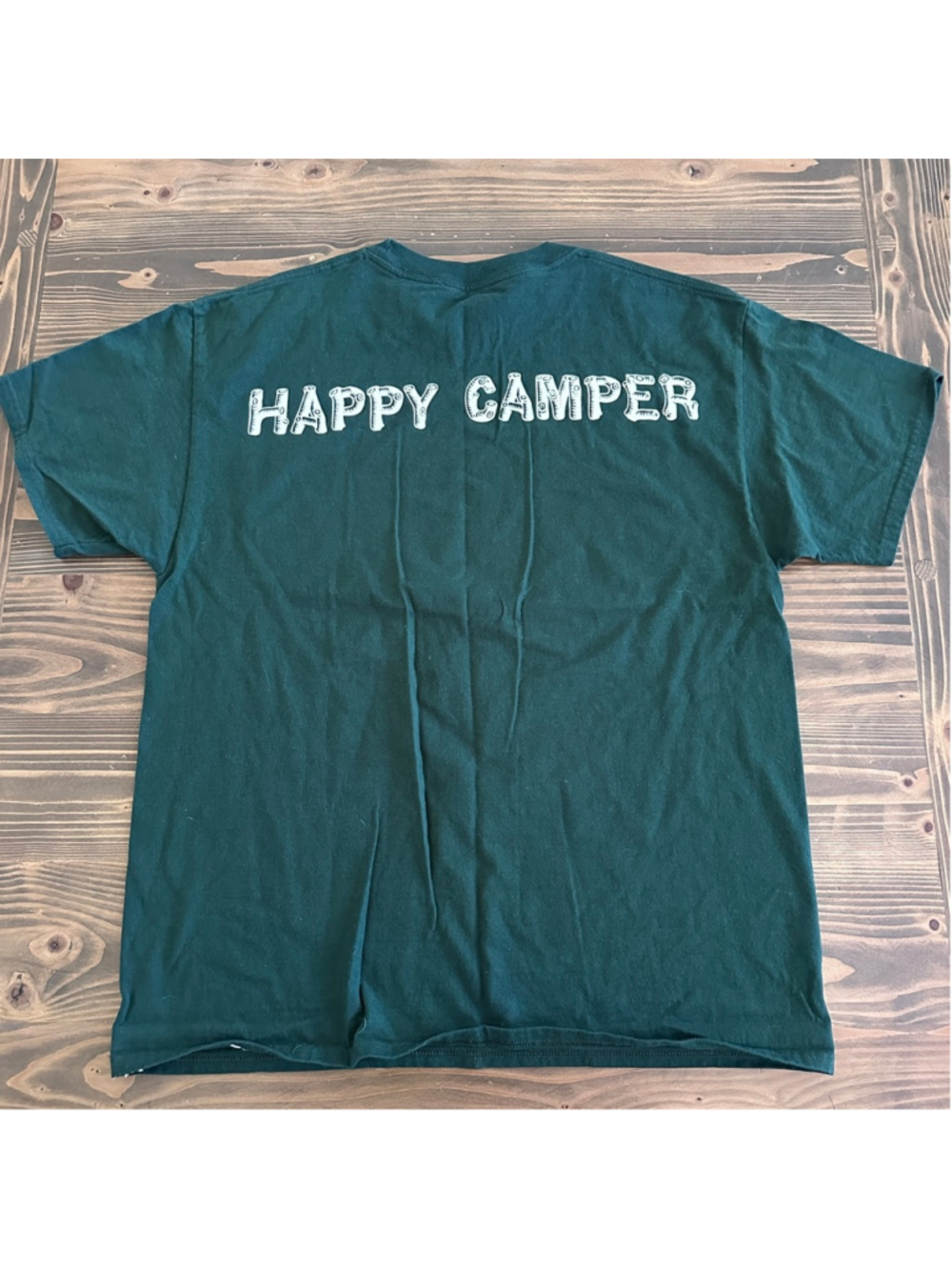 Disney Fort Wilderness Happy Camper Tee Mens L Green Graphic Camping Shirt - Picture 4 of 7